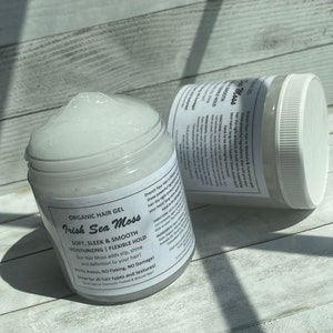 Irish Sea Moss Moisturizing Hair Gel Silk Keratin Vitamin E Protein MSM Great for Sleek Styles Naturals Hair Curly Kinky Hair Twists Braids