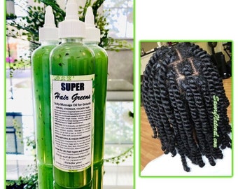 SUPER Hair Greens Massage Oil for Scalp Care Extreme Rapid Hair Growth Stronger Thicker Hair All Vegan All Natural ALL NEW Improved Formula