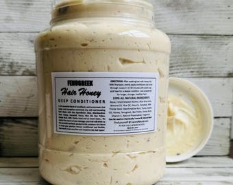 BULK Fenugreek Honey Deep Conditioner Grow Long Strong Thick Healthy Soft Hair Detangle Shine Moisturize CoWash PrePoo Naturals All-in-one
