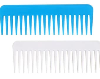 Detangling Wide Tooth Comb for Long Thick Hair | Argan and Coconut Oil Infused Comb Blue White Designer Comb Healthy Hair Length Retention