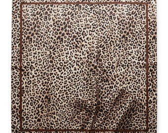 Luxury Leopard Cheetah Print Satin Hair Scarf | Silky Hair Wrap, Bandana, Neck Scarf & Bag Accessory | Handmade Gift for Her | Hair Styling