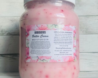 Hibiscus Butter Moisturizing Leave In Conditioner for Hair Growth 100% Natural Vegan Ingredients Organic Haircare Botanical Blend Large Size