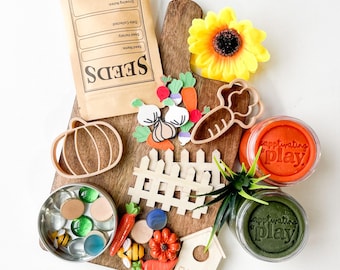Veggie Garden Playdough Kit – Sensory Play Set for Kids, Montessori, Vegetable-Themed Play and Fine Motor Fun