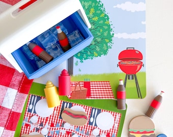 Piezas sueltas para barbacoa, accesorios de plastilina de verano, juego de barbacoa para el jardín, juego sensorial para niños, juguete de juego sensorial, piezas sueltas, verano