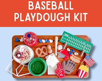 Kit de plastilina de béisbol, kit sensorial de béisbol, kit de plastilina, caja sensorial deportiva, recuerdo de fiesta de béisbol, regalo para niños, plastilina para actividades de verano