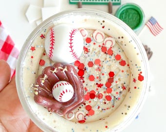 Tarro de plastilina de béisbol hecho a mano, actividad sensorial con temática deportiva, regalo de juguete para fiestas infantiles, fiesta, preescolar, regalo, niños, sin pantallas, juguete