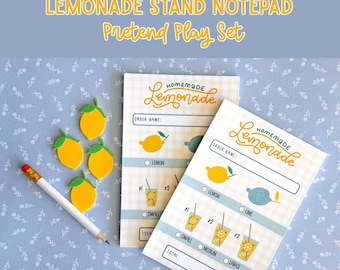 Bloc de notas para pedidos de puesto de limonada para niños. Juego de simulación de mercado. Accesorio para juegos dramáticos. Actividad de verano. Juego de negocios para niños. Regalo para fiestas.