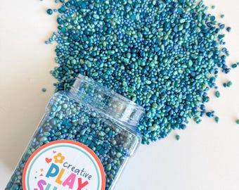 Mezcla sensorial del cielo al mar / Relleno sensorial azul / Juego de océano, cielo y agua / Relleno para contenedores Montessori / Verter y explorar