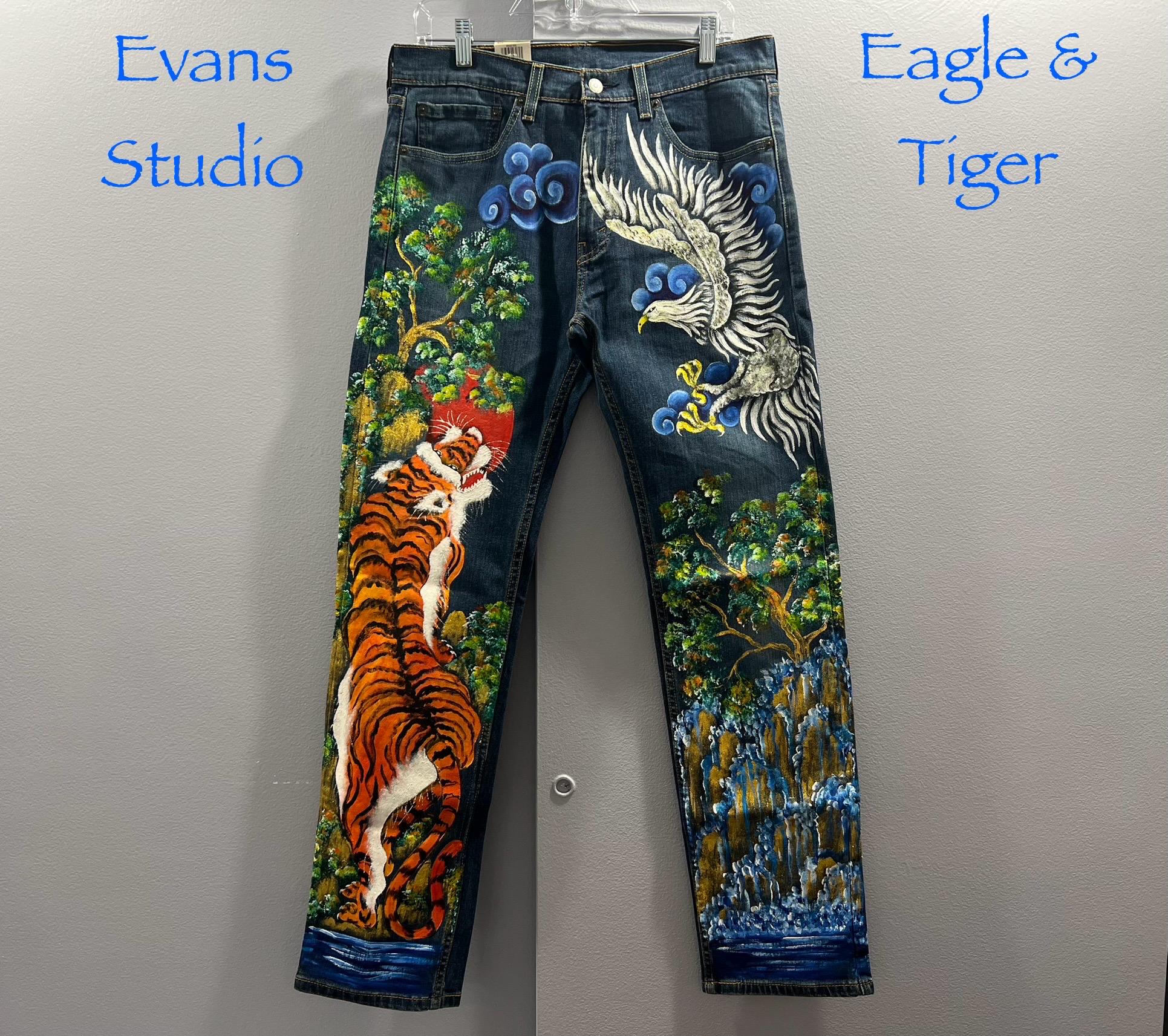【THE MUSEUM VISITOR】HAND PAINTED DENIM PANTS THE MUSEUM VISITOR]☆HAND PAINTED DENIM PANTS
