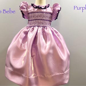 NEW Boutique Design Hand Embroidered Smocked Dress Children Baby Girl PURPLE  Embroidery Ciao Bebe Timeless Treasure