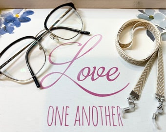 Aangepaste handgemaakte brilhouder riem koord lanyard gezichtsmasker houder CHEVRON