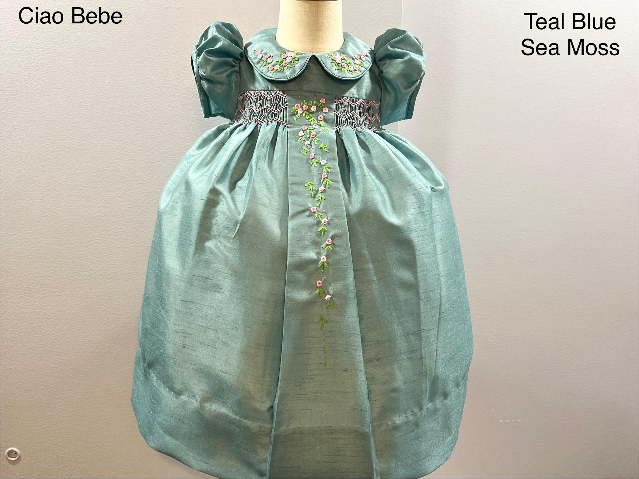 slim fit dress slacks Baltic Born Womens Ivey Smocked Short Dress | Dark Green + Silver