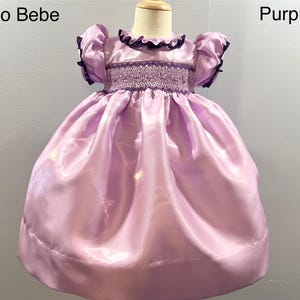 NEW Boutique Design Hand Embroidered Smocked Dress Children Baby Girl PURPLE  Embroidery Ciao Bebe Timeless Treasure
