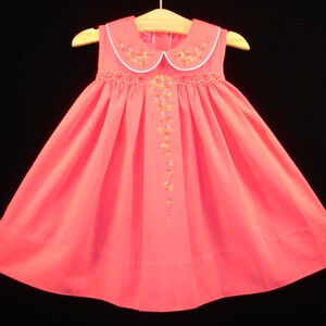 NEW Boutique Design Hand Embroidered Smocked Dress Children Baby Girl HOT PINK Ciao Bebe