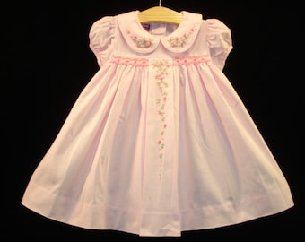 NEW Boutique Design Hand Embroidered Smocked Dress Children Baby Girl LIGHT PINK Ciao Bebe