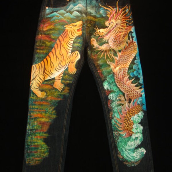 Painted Jeans Etsy