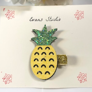 Handmade Glitter Metallic PINEAPPLE FRUIT Hair Clip