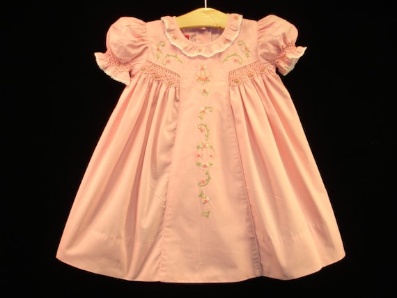 NEW Boutique Design Hand Embroidered Smocked Dress Children Baby Girl BLUSH  PINK Ciao Bebe - Etsy
