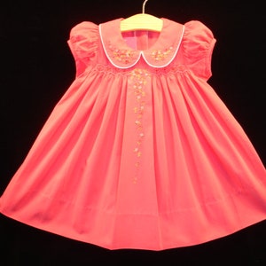 NEW Boutique Design Hand Embroidered Smocked Dress Children Baby Girl HOT PINK Ciao Bebe