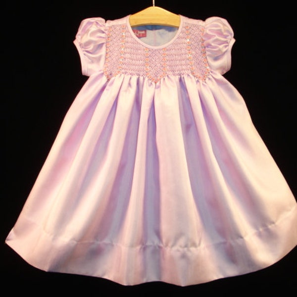 NEUE Boutique Design Hand Perlen bestickt gesmoktes Kleid Kinder Baby Mädchen LAVENDEL LILA Ciao Bebe