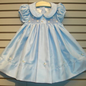 NEW Boutique Design Hand Embroidered Smocked Dress Children Baby Girl BLUE Ciao Bebe