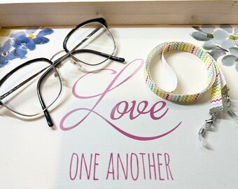 Aangepaste handgemaakte brilhouder riem koord lanyard gezichtsmasker houder PAWS STAR SINT-JAKOBSSCHELP
