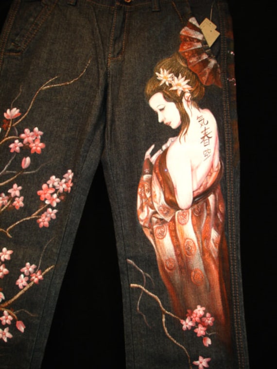 【THE MUSEUM VISITOR】HAND PAINTED DENIM PANTS THE MUSEUM VISITOR]☆HAND PAINTED DENIM PANTS