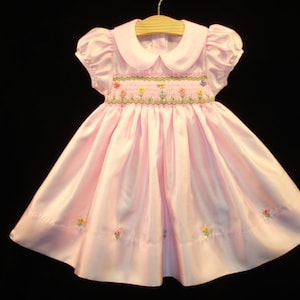 NEW Boutique Design Hand Embroidered Smocked Dress Children Baby Girl PINK Ciao Bebe