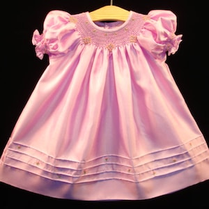 NEW Boutique Design Hand Embroidered Bishop Smocked Dress Children Baby Girl Sweet LAVENDER Ciao Bebe