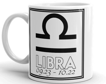 Libra Gifts, Zodiac Coffee Mugs, September October Birthday, Celestial Horoscope Mugs, Zodiac Sign Cosmic Mug, Astrology Constellation Mug