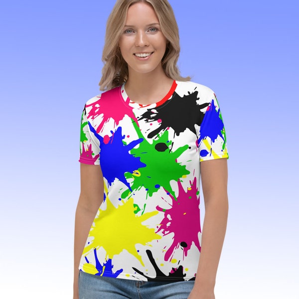 Splatter Paint Short Sleeve Women's T-shirt