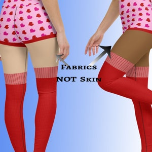 Leggings For Women With Illusion Knee High and Short Shorts, High Waist Shorts