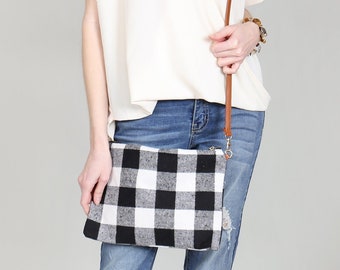 Plaid CrossBody Pouch Bag