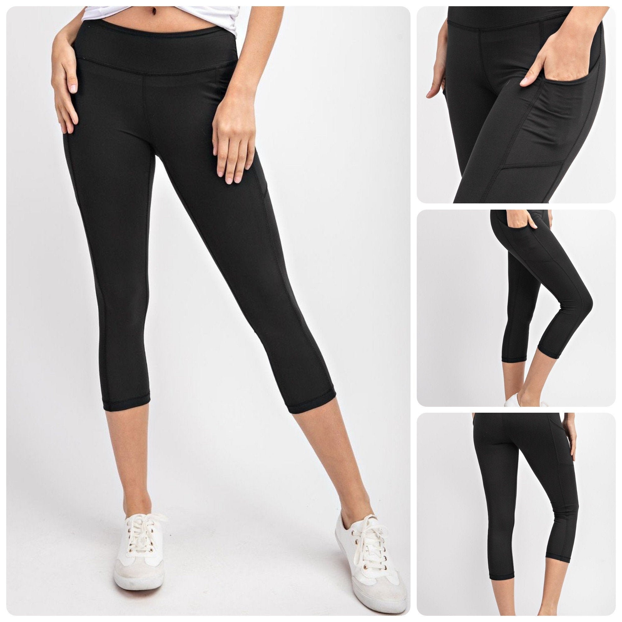 Super Soft Capri Solid Yoga Leggings 