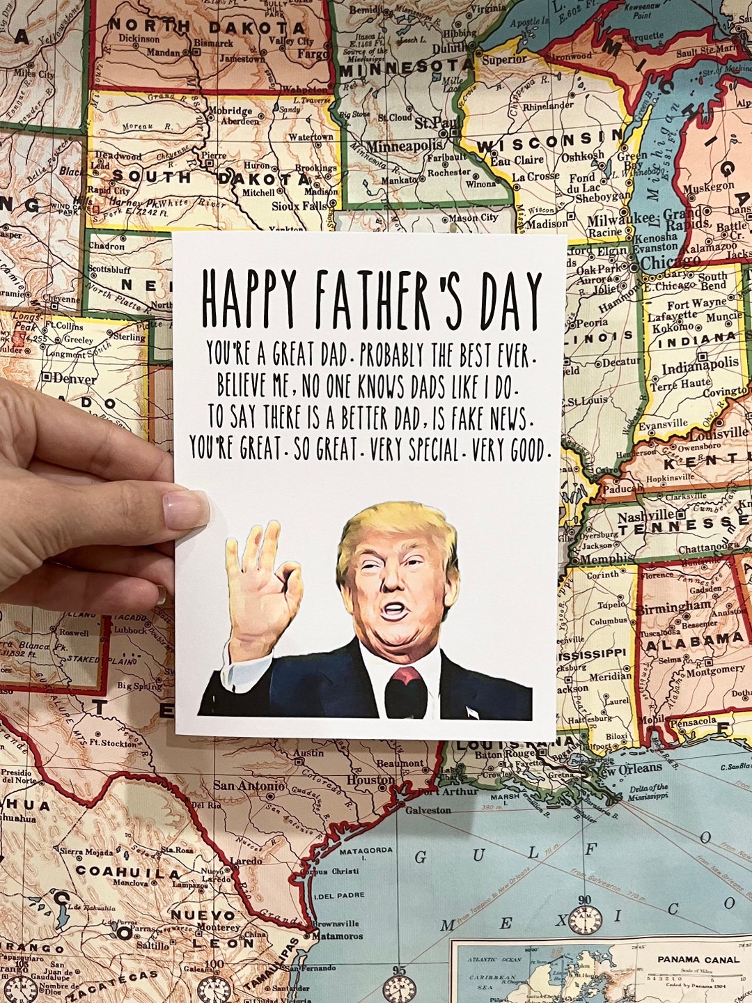 Trump Fathers Day Card | 5x7 Greeting Card | Trump Fan Fathers Day Card ...
