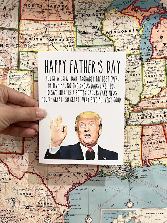 Trump Fathers Day Card 5x7 Greeting Card Trump Fan Fathers - Etsy