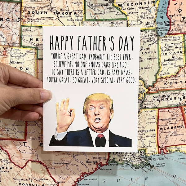 Trump Fathers Day Card | 5x7 Greeting Card | Trump Fan Fathers Day Card