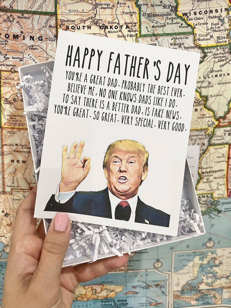 Trump Fathers Day Card 5x7 Greeting Card Trump Fan Fathers Etsy