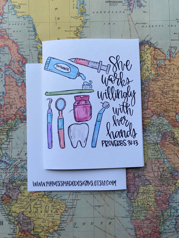 Dentist Appreciation Card 5x7 Greeting Card dental Etsy