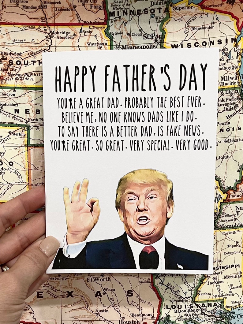 Trump Fathers Day Card 5x7 Greeting Card Trump Fan Fathers - Etsy