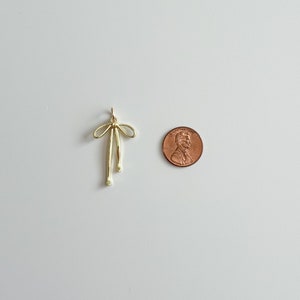 Bow Gold Plated Zinc Alloy Charm 14x18mm image 2