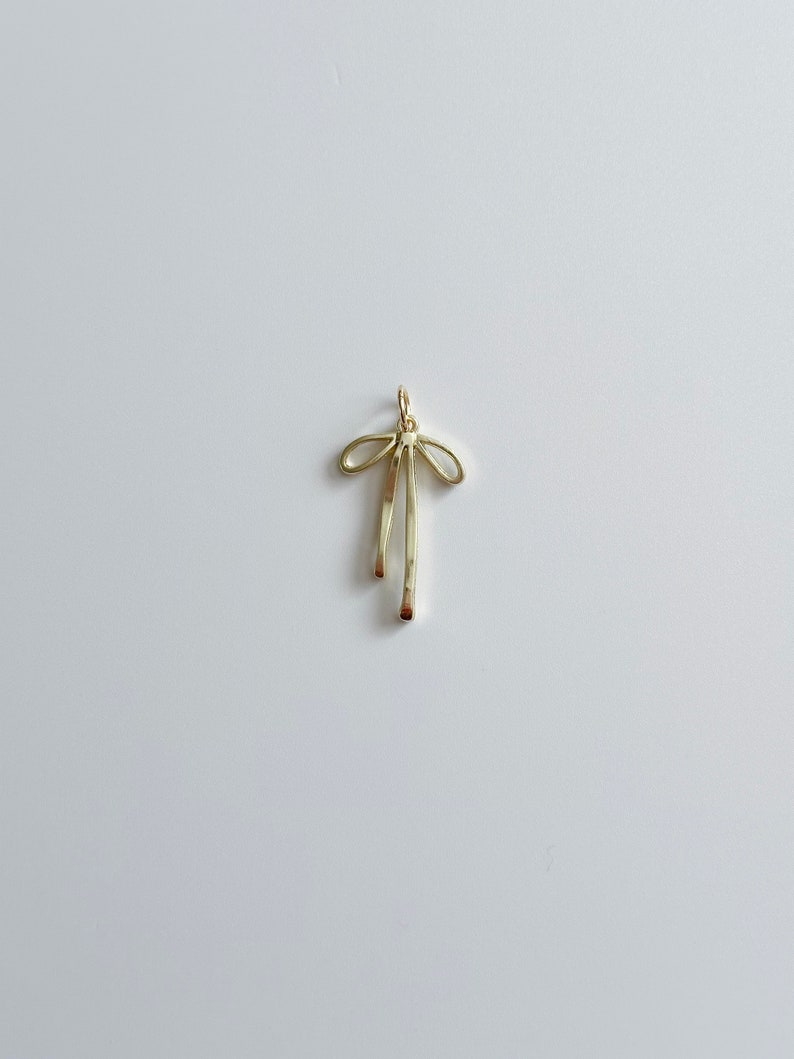 Bow Gold Plated Zinc Alloy Charm 14x18mm image 3