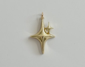 Sparkle Pendant Zinc Alloy Charm 22x30mm