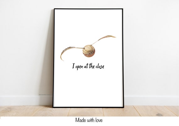 Harry Potter Poster Schnatz: DIN A4 Plakat Harry Potter, Geschenk Wohnen, Dekoration, Typografie, Zauberei, Zitat, Hogwarts