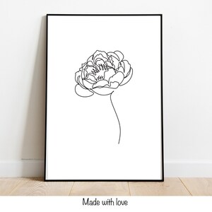 Cartel Imprimir Flores Lineart