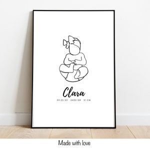 Poster Plakat Druck Baby Geburtsdatum