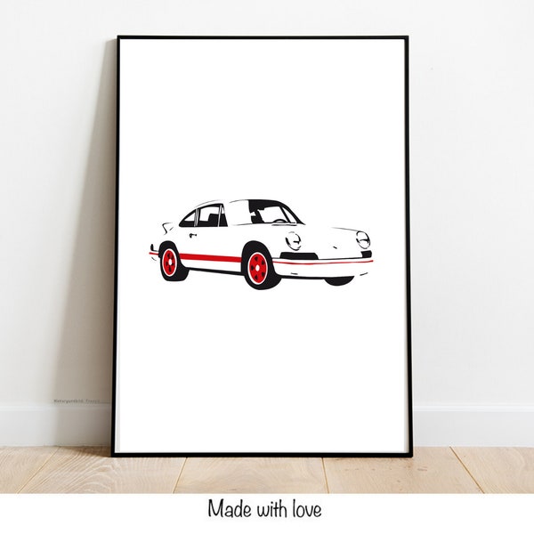 Poster Plakat Druck Porsche Zeichnung