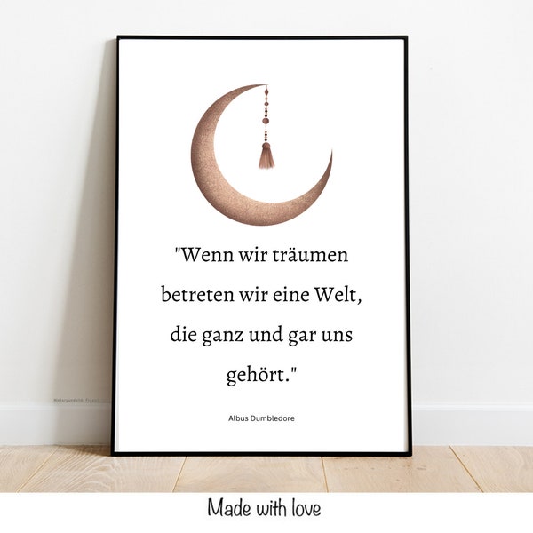 Poster Druck Harry Potter Träume Zitat