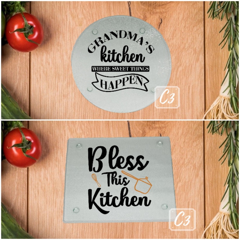 Glass Cutting Board/kitchen Decor/glass Trivet Etsy