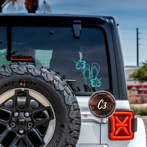 Hibiscus Flip Flops Car Decal/Summer Vinyl Decal